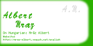 albert mraz business card