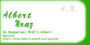 albert mraz business card